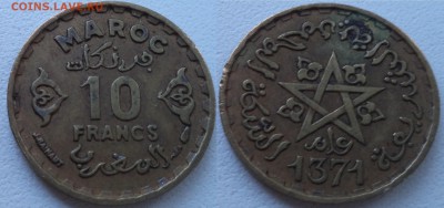 Марокко 10 франков 1952(?) 1371 - 20. марокко 10 франков 1951