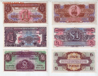 ВС ВЕЛИКОБРИТАНИИ, 3×1 фунт + пенсы UNC, до 12.02 @ 22:00 - banknote_1995