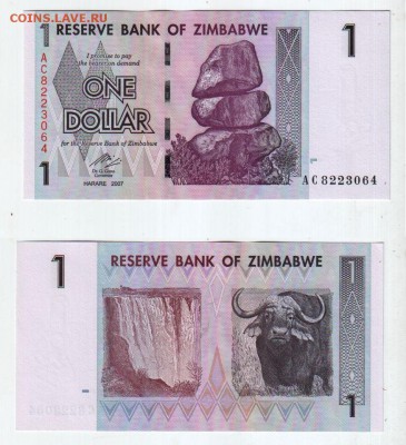 ЗИМБАБВЕ, 1 доллар (2007), до 12.02 @ 22:00 - banknote_2019-0-2