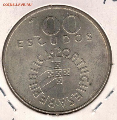 Ag ПОРТУГАЛИЯ 100 ЭСКУДО 1976 РЕВОЛЮЦИЯ 12.02 В 22.00 (А615) - 5-п100а