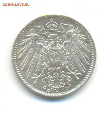 Ag. Германия 1 марка 1914 D. UNC. до 12.02 22:00 - 8