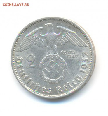 Ag. 3-й рейх 2 марки 1937 А. до 12.02 22:00 - 1