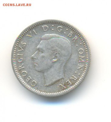 Ag. Британия 6 пенсов 1943. XF+ . до 12.02 22:00 - 5
