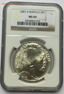 Предпродажные смотрины 1 доллар 2001 Буффало MS69 - 1