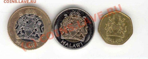 Малави 3 монеты UNC втч редкий биметалл 1.06.2010 22:00мск - Малави всё+