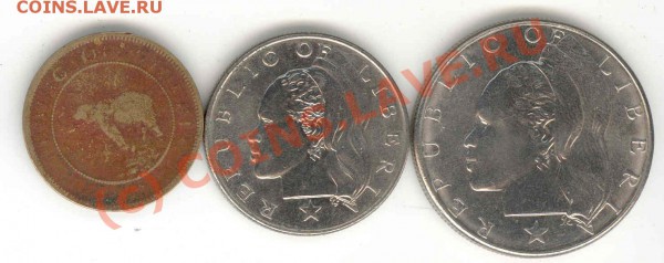 Либерия 3 монеты 1968 - UNC 1.06.2010 22:00мск - Либерия всё+