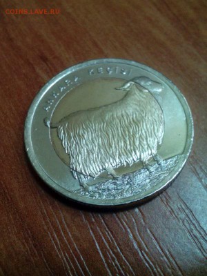 1 лира. Турция. Кошка и Коза. 2015 год. UNC - Лиры. Турция. Коза