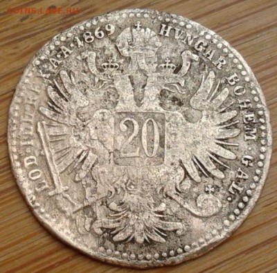 Австрия 20 крейцеров 1870, до 17.02.15 в 22:00 МСК - 3289