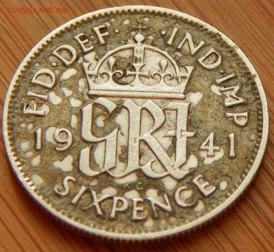Великобритания 6 пенсов 1941, до 17.02.15 в 22:00 МСК - 3990