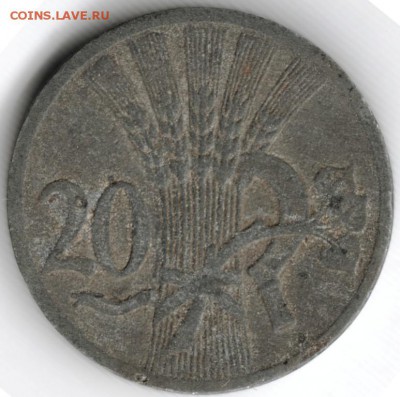 20 геллеров 1941 г. Моравия (Zn) до 17.02.15 г. в 22.00 - Scan-150201-0023