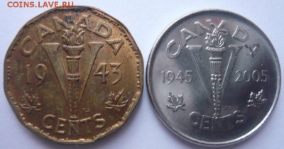 С 1 руб. Канада 1 с.V 1943 броза+V 2005 до15.02.2015 22.00м - P1120499.JPG