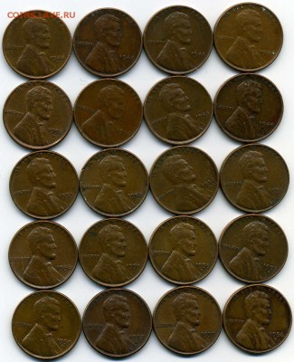 Погодовка одноцентовиков США 1940 - 58 гг. 20 шт - img477