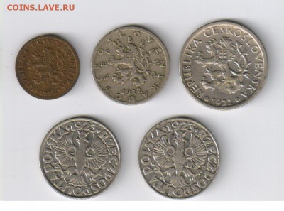 СТАРАЯ ЧЕХОСЛОВАКИЯ - 3 монеты 1922-1928г до 18.02.15г 21-00 - ЧЕХОСЛОВАКИЯ - 3 монеты2