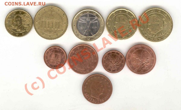 продам евромонеты 11 стран - евро всё+