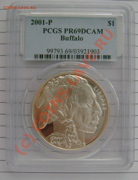 Buffalo  2001 Dollar пруф . оценка. - bauf
