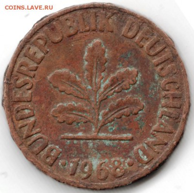 2 пфеннига 1968 г. ФРГ до 19.02.15 в 22.00 - Scan-150201-0085