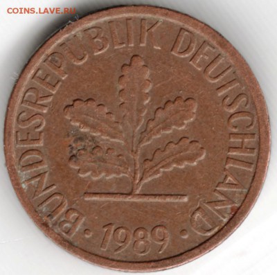 1 пфенниг 1989 F ФРГ до 20.02.15 г. в 22.00 - Scan-150201-0025
