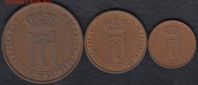Норвегия 1, 2 и 5 эре 1938 до 15.02.2015 21-00 - Норвегия 1, 2 и 5 эре 1938 р