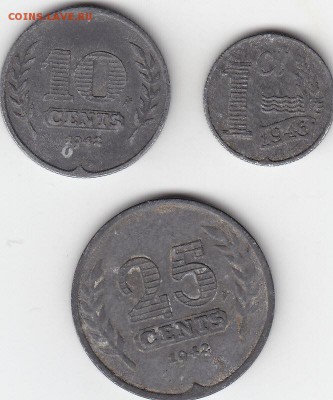 Нидерланды ок-ция 1,10,25 центов 1942-43 до 20.02 22:30 мск - IMG