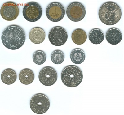 Лот иностранных монет - 19шт до 21.02.2015 - all2