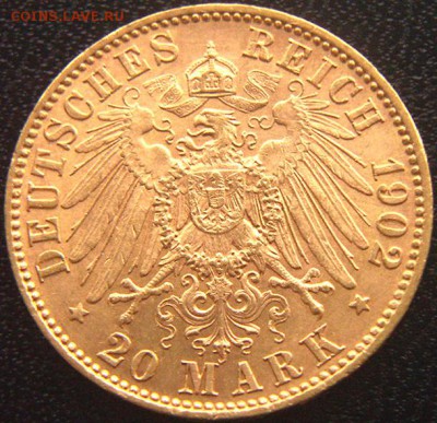 Пруссия_20 марок 1902. Отличное золото; до 16.02_22.14мск - 9354