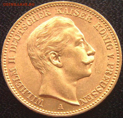 Пруссия_20 марок 1902. Отличное золото; до 16.02_22.14мск - 9355
