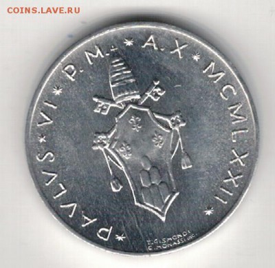 ВАТИКАН 5 ЛИР 1972 ПЕЛИКАН ДО 19.02.15 В 22.00МСК (А789) - 4-ват5