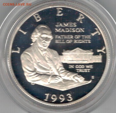 2 ДОЛЛАРА 1993S БИЛЛЬ О ПРАВАХ 19.02 В 22Ч (А788) - 5-сша