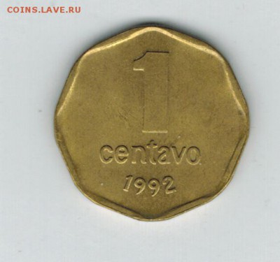 Аргентина 1 цент 1992 до 20.02.2015   22-00 - 1 9