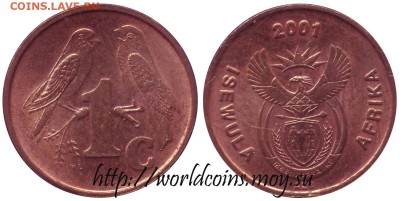 Имеются другие легенды (и года соответственно) - South_Africa_1_Cent_2001