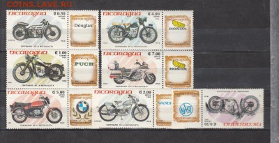 марки Никарагуа 1985 мотоциклы 7м  чистые - 355