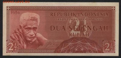2 рупий 1956г .UNCдо 22-00 мск 23.02.15 г - Индонезия 2,5р 1956 аверс