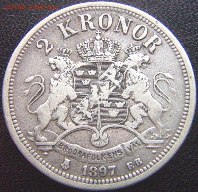Швеция_2 кроны 1897. Серебро; до 19.02_22.00мск - 9488
