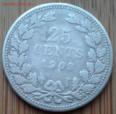 Нидерланды 25 центов 1903, до 25.02.15 в 22:00 МСК - 1317
