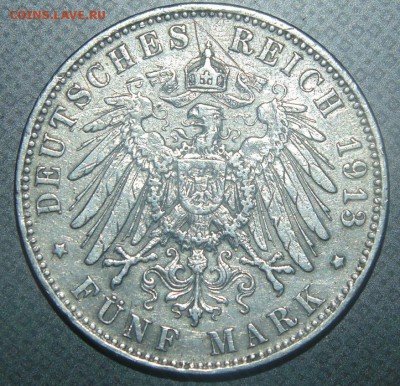 Серебряная монета FUNF MARK OttoKoenigVonBayern 1913 оценка - 2015-02-19 15-03-58.JPG