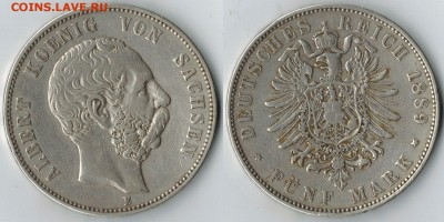5 марок 1889 Саксония до 26.02.15 21.00 МСК Есть блиц - 1