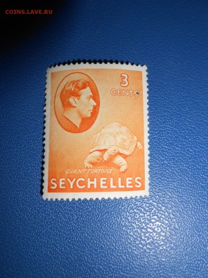 Марка Сейшелы, колония, негашеная, гигантская черепаха - DSCN5642.JPG
