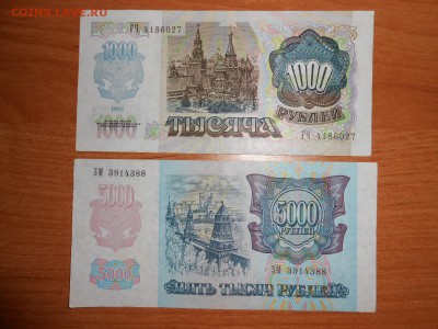 1000 и 5000 рублей 1992 года, состояние, до 27.02.2015 - DSCN5660.JPG