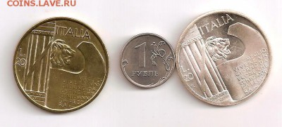 Подскажите пожалуйста по 2м монетам 20 лир Италия. - 1 006