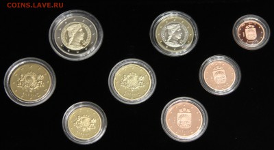 Официальный набор евро монет Латвии 2014 ПРУФ до 25.02 - лат3