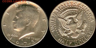 США-50 центов-D- 1973, до 21.00 мск 28.02.2015 - США-50 центов-D- 1973