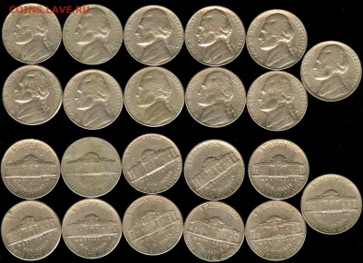 США-5 ц.-P -11 шт., до 21.00 мск 28.02.2015 - США-5 центов-P -11 шт., 1964, 76, 84, 88, 89,92,93,2000, 02-04