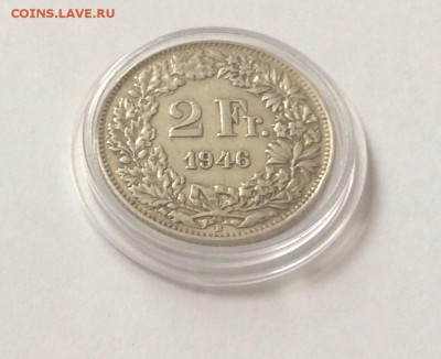 2 франка 1946 г. Швейцария до 25.02.2015 22:00 - image