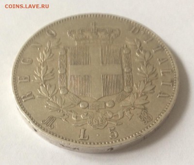 5 лир 1873 г. Италия до 25.02.2015 22:00 - image