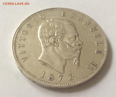 5 лир 1873 г. Италия до 25.02.2015 22:00 - image