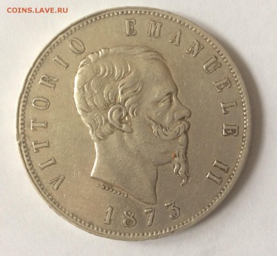 5 лир 1873 г. Италия до 25.02.2015 22:00 - image