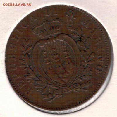 САН-МАРИНО 10 ЧЕНТЕЗИМО 1893 ДО 26.02.15 В 22.00МСК (А782) - 4-см
