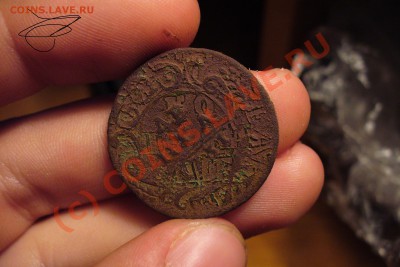 Деньга 1731 года перечекан с копейки - Деньга 1731 года.JPG