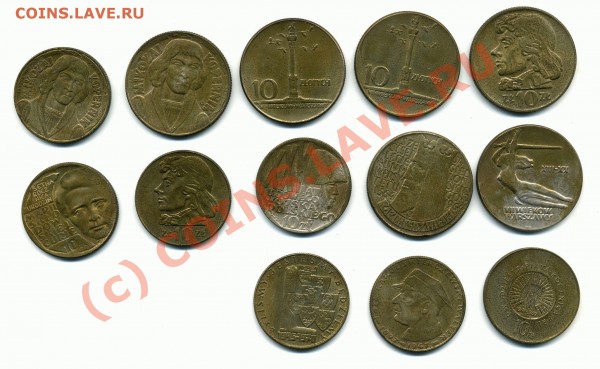 оцените 10 польских злотых разных годов - злот