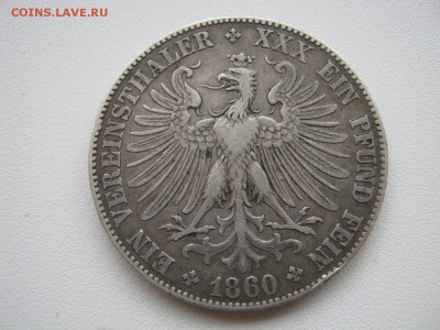 Германия Франкфурт 1 талер 1860 на оценку - IMG_3776